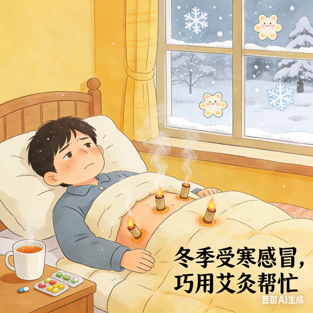 冬季受寒感冒，巧用艾灸帮忙